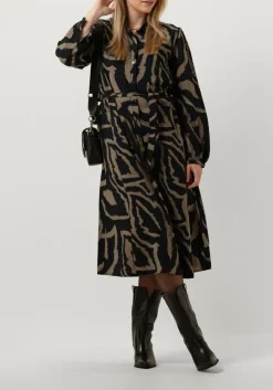 DAMES SUMMUM e midi jurk dress abstract leaves