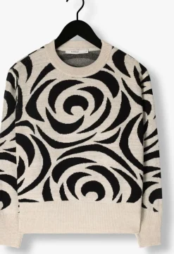 DAMES SUMMUM e trui mock neck sweater big rose jacquard knit