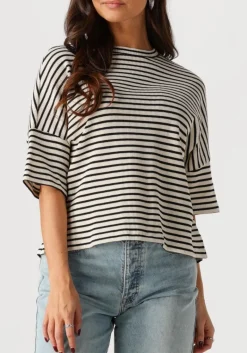 DAMES SUMMUM e t-shirt boxy top stripe waffle