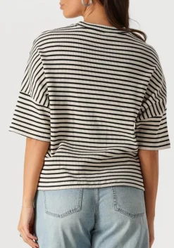 DAMES SUMMUM e t-shirt boxy top stripe waffle