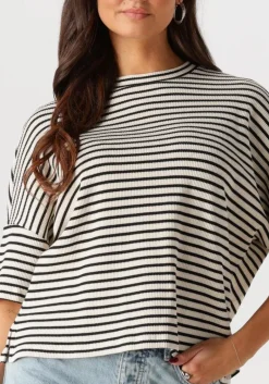 DAMES SUMMUM e t-shirt boxy top stripe waffle