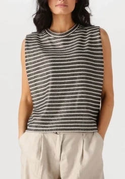 DAMES SUMMUM e t-shirt sleeveless top knitted stripe coated