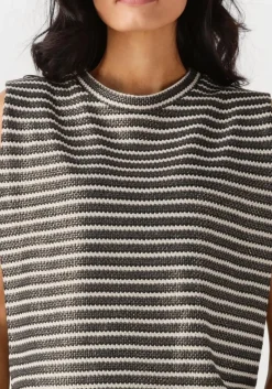 DAMES SUMMUM e t-shirt sleeveless top knitted stripe coated