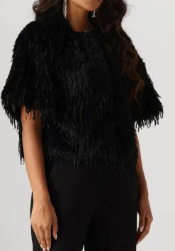 DAMES SUMMUM e vest shortsleeve jacket faux feather fur